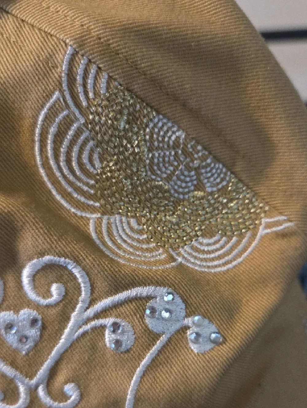 Disney Princess Gold-Tan Embroidered Tiara Cap
